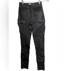 Blue Topic faux leather pants